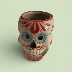 Day of The Dead Colorful Skull Art  Ceramic Vase